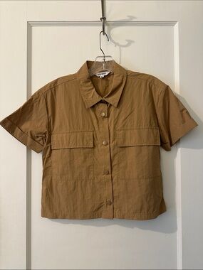 Steve Madden Short-Sleeve Utility Shirt - Camel Brown